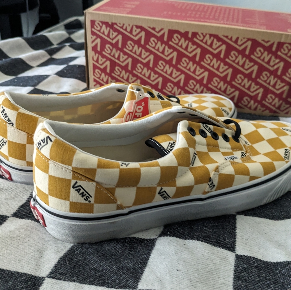 Vans Era Big Check Men 11.5 Yolk Yellow And White Classic 072026 - Picture 4 of 10